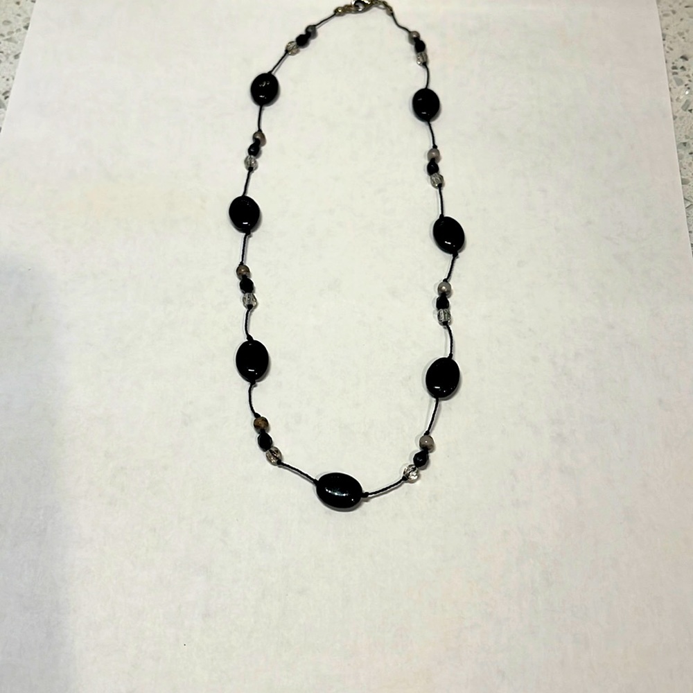 Vintage black/beaded choker necklace